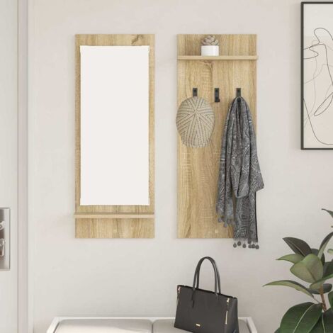 Perchero de pared con estante Roble Sonoma 70 x 10 x 90 cm vidaXL