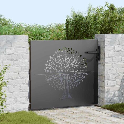 Puerta de jardín, Puerta de Jardín 85x75 cm Diseño de Árbol de Acero Corten vidaXL