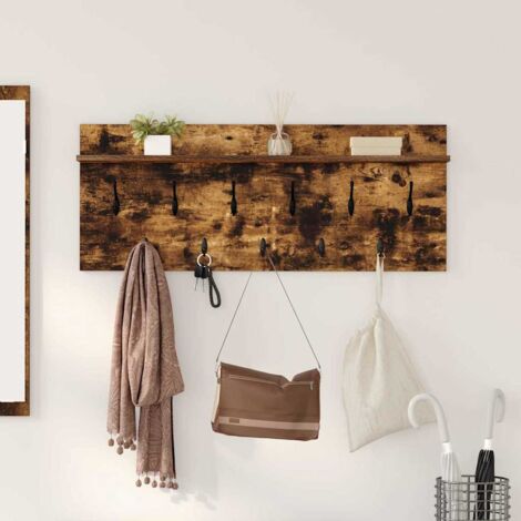 Perchero de pared Roble ahumado Madera contrachapada vidaXL