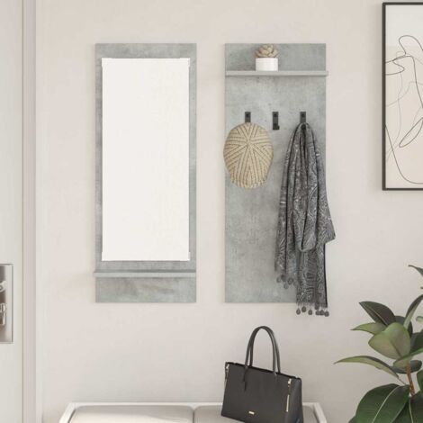 Perchero de pared con estante Gris hormigón 70 x 10 x 90 cm vidaXL