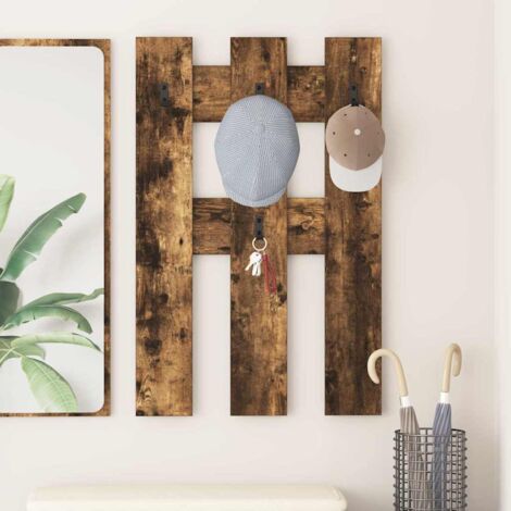 Perchero de pared Roble ahumado 65 x 3 x 100 cm vidaXL