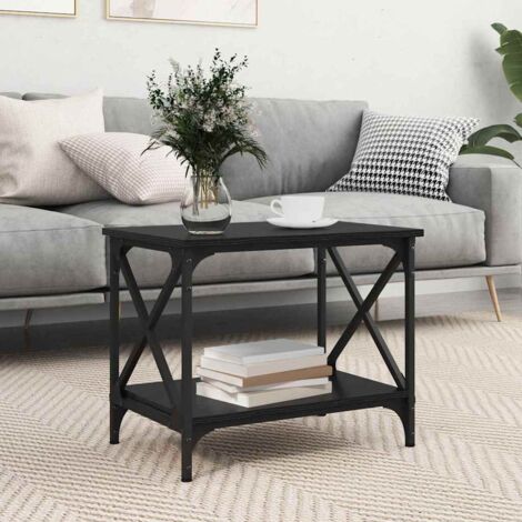 Mesa lateral Negro Madera contrachapada vidaXL