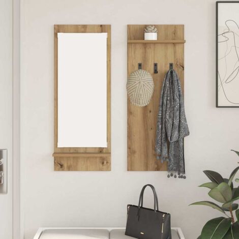 Perchero de pared con estante Roble artisan 70 x 10 x 90 cm vidaXL