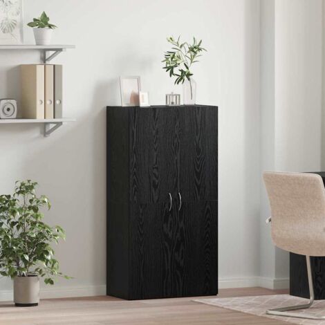 Gabinete de oficina con estante Roble negro 60 x 32 x 115 cm vidaXL