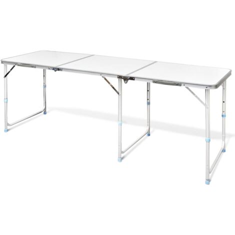 Mesita plegable de aluminio camping 180 x 60 cm vidaXL