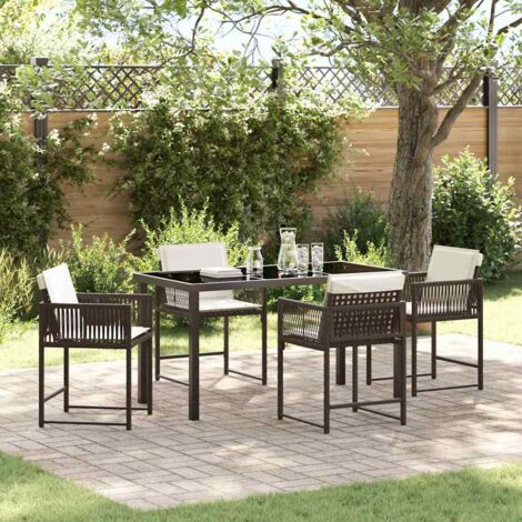 Conjunto de Comedor de Jardín 5 pcs Marrón ratán sintético vidaXL (1/5)