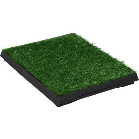Inodoro mascotas con bandeja césped artificial verde 63x50x7 cm vidaXL