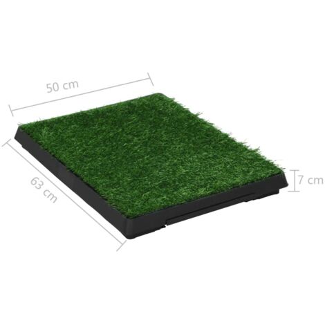 Inodoro mascotas con bandeja césped artificial verde 63x50x7 cm vidaXL