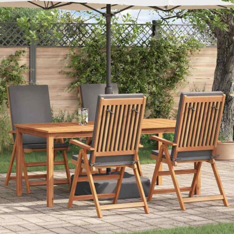 Silla de Jardín con cojín 4 pcs Marrón 57 x 71.5 x 104cm vidaXL