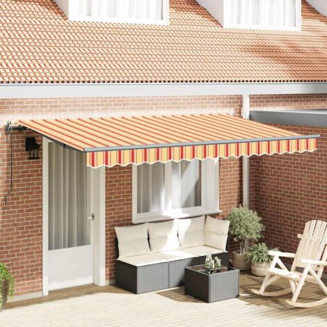 Toldo Retráctil Amarillo 400 x 200 cm tela vidaXL