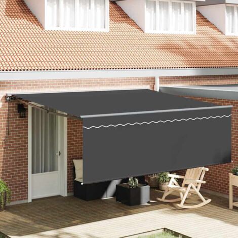 Toldo Retráctil Antracita 400 x 300 cm Poliéster y Aluminio vidaXL (1/5)