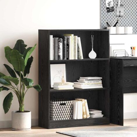 Estantería Roble negro 80 x 24 x 109 cm Madera contrachapada vidaXL