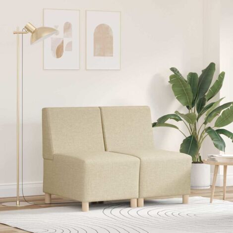 Unidad de Sofá Modular sin Brazos 2 pcs Crema 55 x 74 x 82 cm vidaXL (1/5)