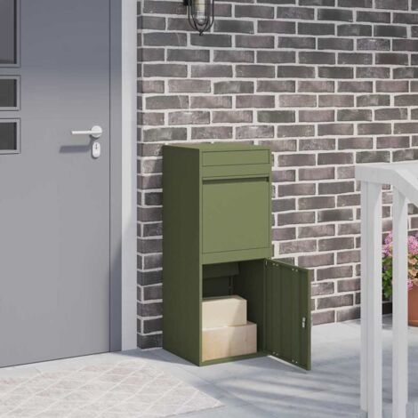 Caja de entrega de paquetes Verde oliva 41 x 38 x 103 cm Acero vidaXL (1/5)