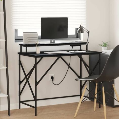 Escritorio Roble negro 100 x 50 x 86.5 cm Madera contrachapada vidaXL