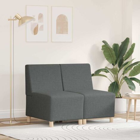 Unidad de Sofá Modular sin Brazos 2 pcs Gris oscuro vidaXL