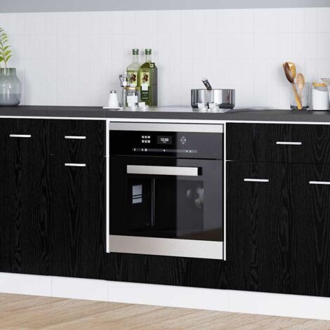 Mueble de horno Riga Roble negro 60 x 46 x 81,5 cm vidaXL