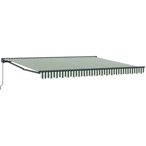Toldo Retráctil Manual Verde y 400x300 cm tela vidaXL