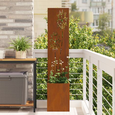 Pantalla de Privacidad para Jardín Floral Oxidado 32 x 140 cm vidaXL