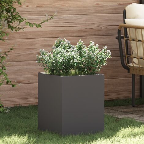 Maceta para Jardín Negro 32 x 32 x 40 cm Acero laminado en frío vidaXL