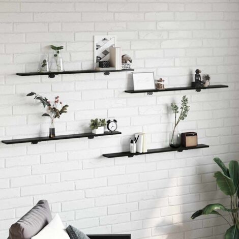 Tablero de Estante para Libros 4 pcs Negro 100 x 40 x 1.5cm vidaXL