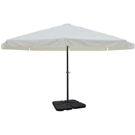 vidaXL Sombrilla de jardín con base portátil aluminio blanco