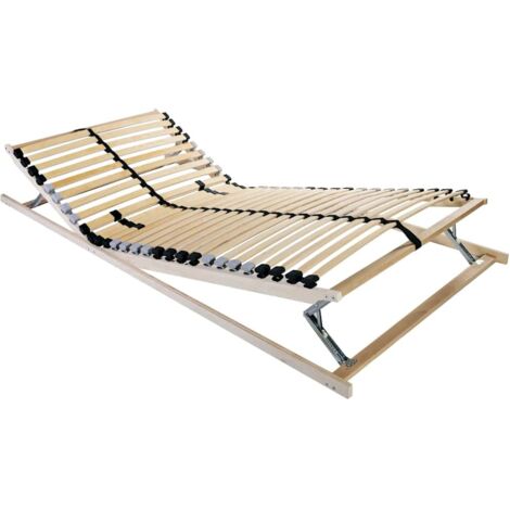Base de lamas Marrón 70 x 190 cm Madera de haya maciza vidaXL