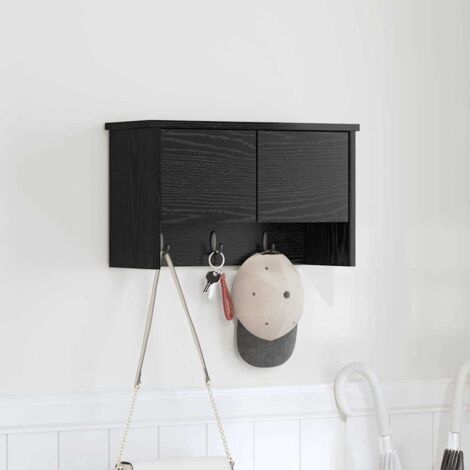 Perchero de pared con estante Roble negro 50 x 20 x 30 cm vidaXL