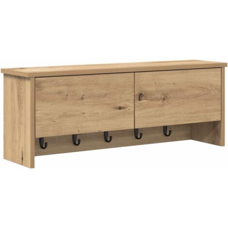 Perchero de pared con estante Roble artisan 80 x 20 x 30 cm vidaXL