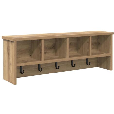 Perchero de pared con estante Roble artisan 75 x 16 x 26 cm vidaXL