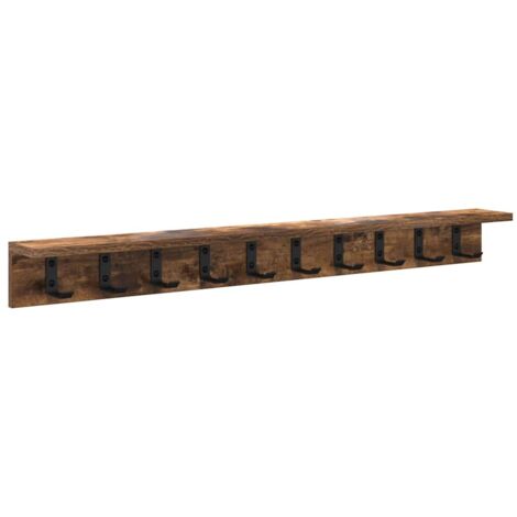 Perchero de pared Roble ahumado 100 x 10.5 x 10.5 cm vidaXL