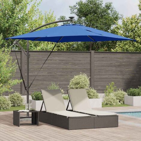 Parasol de cantilever tipo plátano Azul 249 x 249 x 250 cm vidaXL