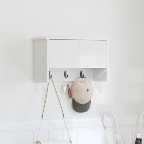 Perchero de pared Blanco 50 x 20 x 30 cm Madera contrachapada vidaXL