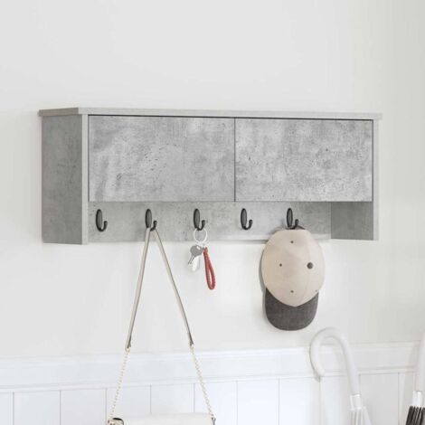 Perchero de pared con estante Gris hormigón 80 x 20 x 30 cm vidaXL