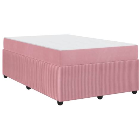 Estructura de cama con colchón Rosa 120 x 190 cm Terciopelo vidaXL (1/5)
