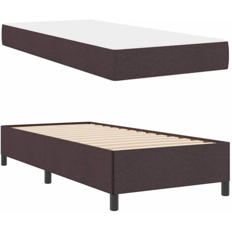 Cama tipo Box Spring Marrón Oscuro 80 x 200 cm tela vidaXL (1/5)