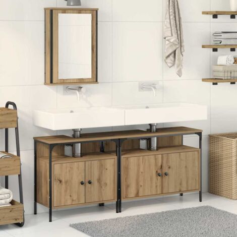 Conjunto de Muebles de Baño de 3 Piezas en Roble Artesano y Madera de Ingeniería vidaXL
