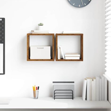 Estante de pared con estante Madera Vieja Madera contrachapada vidaXL