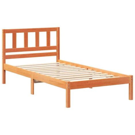 Estructura de cama con cabecera Marrón cera 100 x 200 cm vidaXL (1/5)