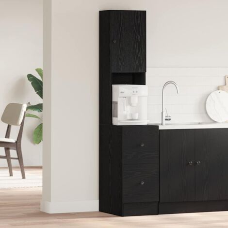 Gabinete de cocina con cajón Roble negro Madera contrachapada vidaXL