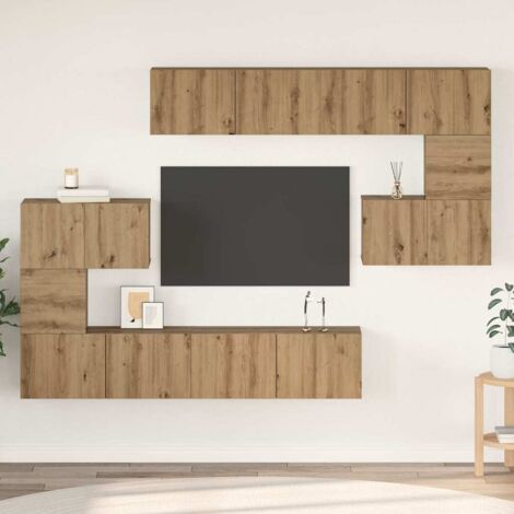 Conjunto de mueble de TV 8 pcs Roble artisan vidaXL (1/5)