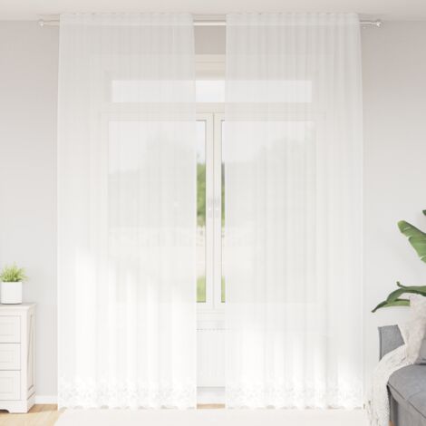 Cortina de Encaje con cortinas 150x260cm Poliéster vidaXL