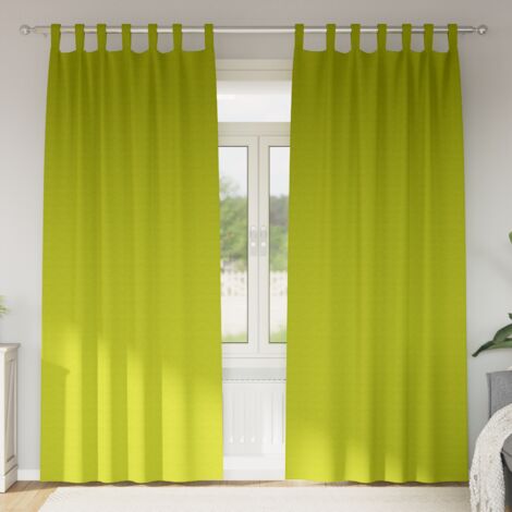 Cortinas Opacas con Anillas Verde Poliéster vidaXL
