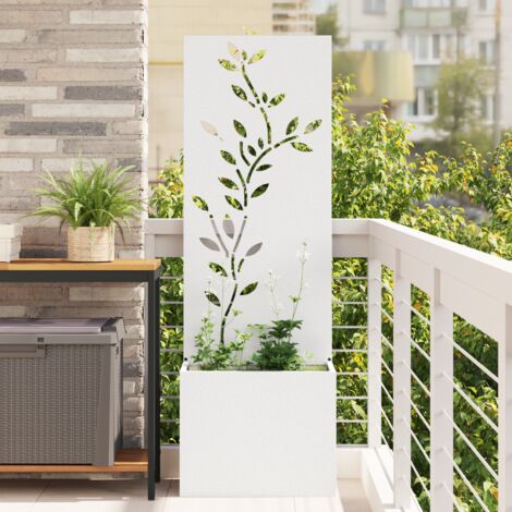 Pantalla de Privacidad para Jardín Floral Blanco 50 x 140 cm vidaXL