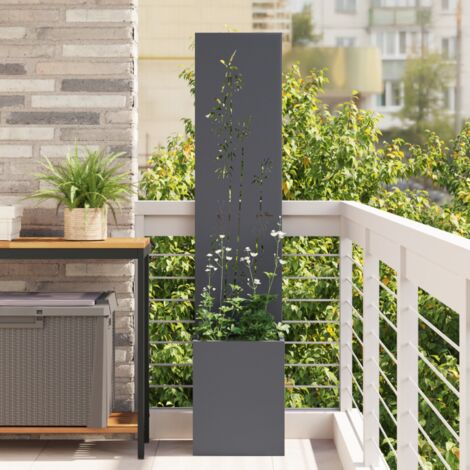 Pantalla de Privacidad para Jardín Floral Antracita 32 x 140 cm vidaXL