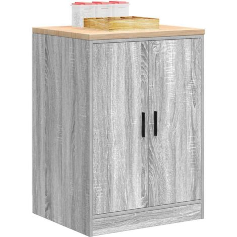 Armario de garaje de madera maciza pino gris Sonoma 60x51x85 cm vidaXL
