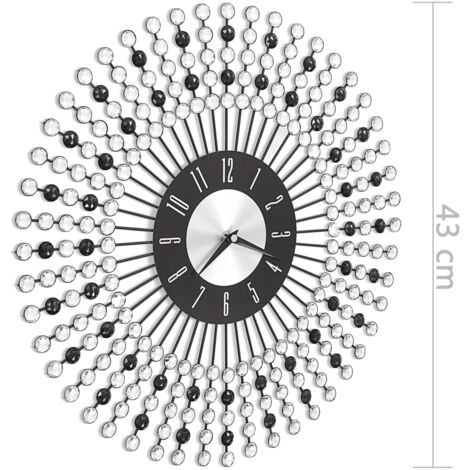 Reloj de pared de metal negro 43 cm vidaXL