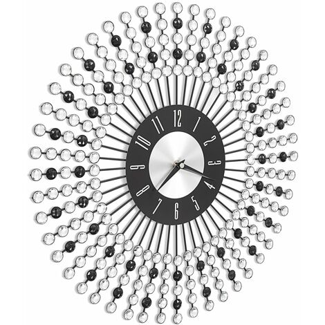 Reloj de pared de metal negro 43 cm vidaXL