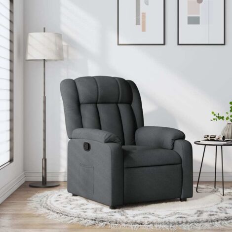 Sillón reclinable de tela gris oscuro (1/5)