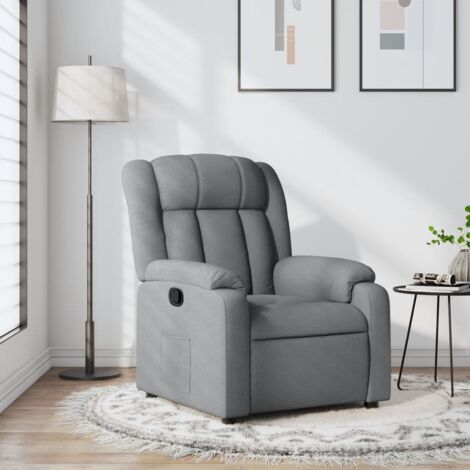 Sillón reclinable de tela gris claro vidaXL (1/5)